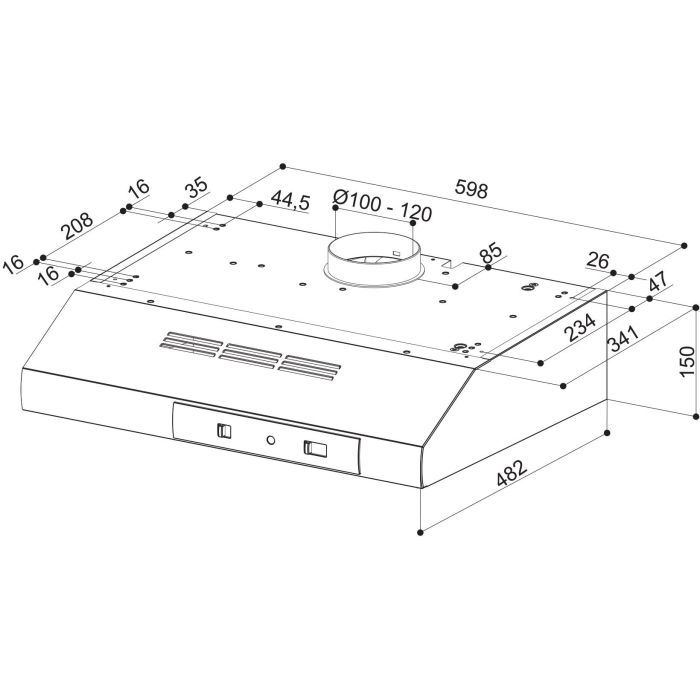 Витяжка кухонна Faber 741 Base W A60, білий (300.0557.477) зображення 2