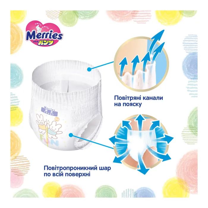 Підгузки Merries Трусики Ultra Jumbo XL 12-22 кг 50 шт (4901301425928) зображення 8