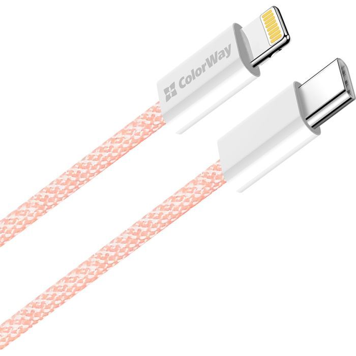 Дата кабель USB-C to Lightning 1.0m 27W pink ColorWay (CW-CBPDCL061-P) зображення 2