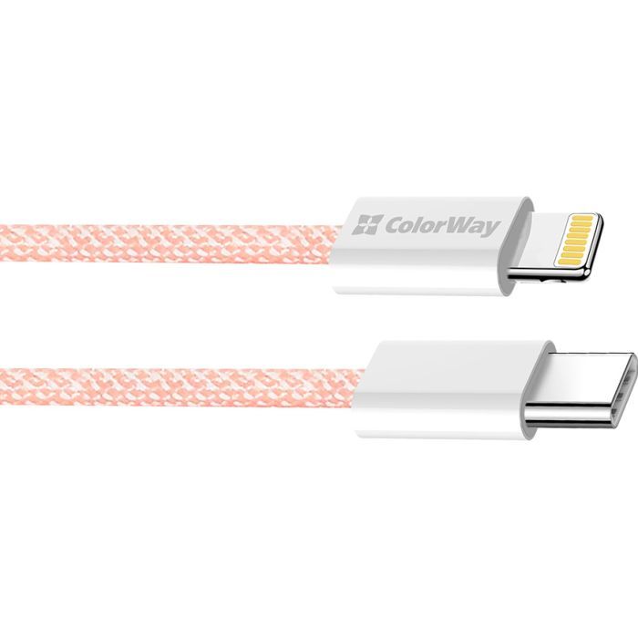 Дата кабель USB-C to Lightning 1.0m 27W pink ColorWay (CW-CBPDCL061-P) зображення 3