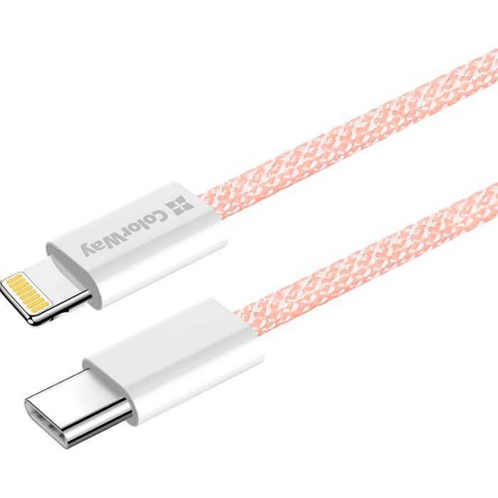 Дата кабель USB-C to Lightning 1.0m 27W pink ColorWay (CW-CBPDCL061-P) зображення 4