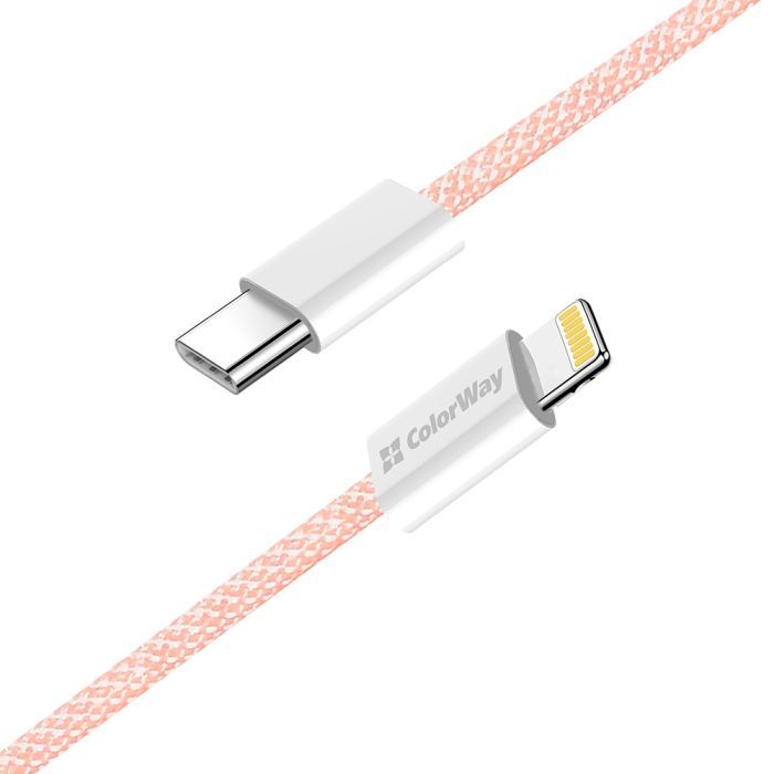 Дата кабель USB-C to Lightning 1.0m 27W pink ColorWay (CW-CBPDCL061-P) зображення 5