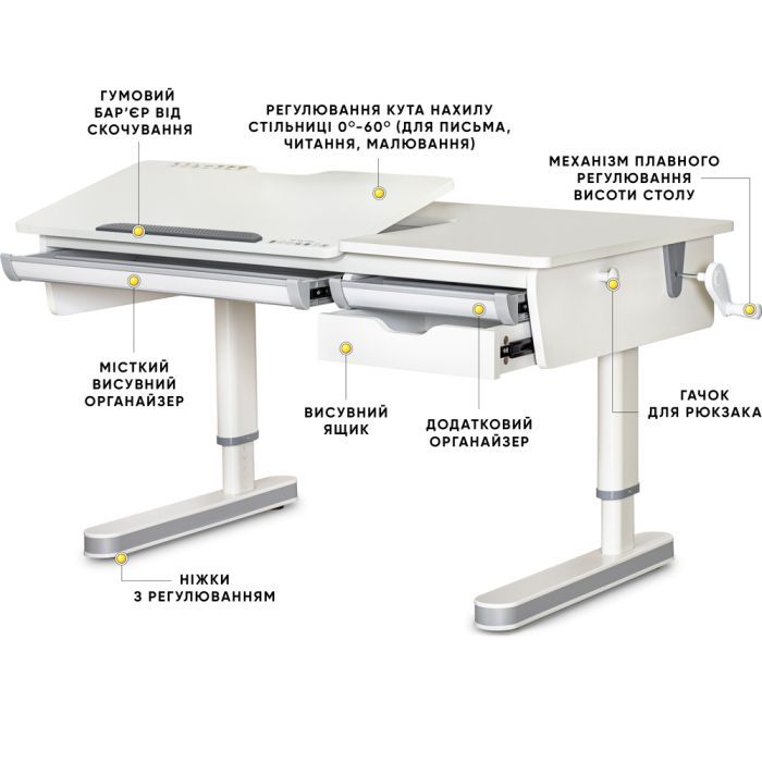 Парта Mealux Montreal 2 WG Lite (BD-670-2 WG Lite) изображение 3