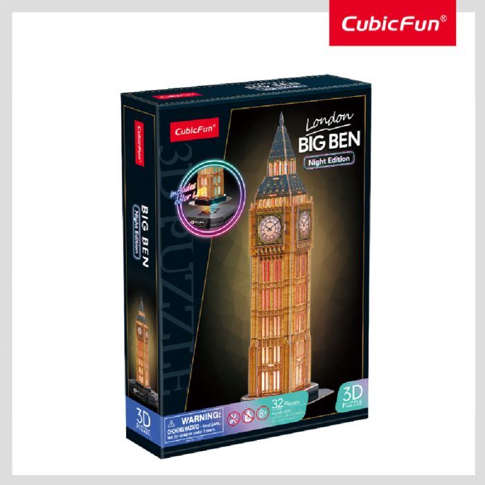 Пазл Cubic Fun Трехмерный пазл Night edition Биг Бен с LED-подсветкой (L537h) изображение 6