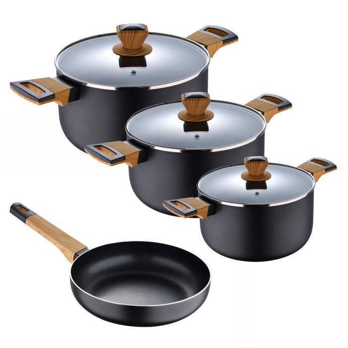 Набор посуды Bergner Earth black, 7 предметів (BG-34630-BK)