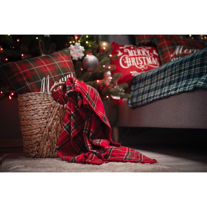 Плед Ardesto Christmas Fleece 130x160см, 100% полиэстер, клетка, красный (ART0717PB) изображение 5
