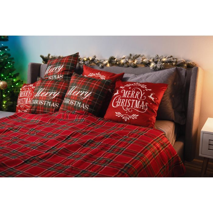 Плед Ardesto Christmas Fleece 130x160см, 100% полиэстер, клетка, красный (ART0717PB) изображение 7