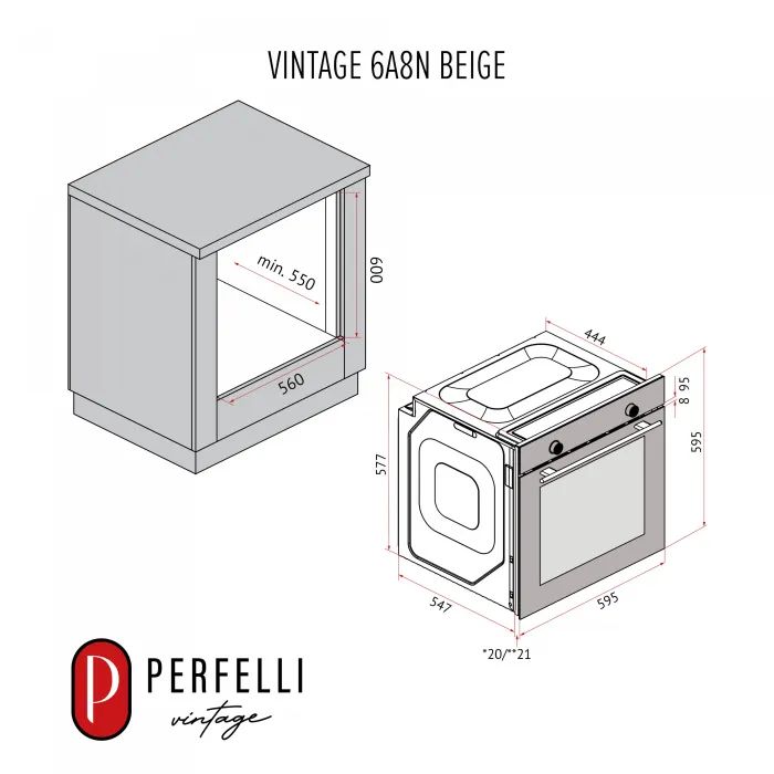 Духовой шкаф Perfelli VINTAGE 6A8N BEIGE изображение 12