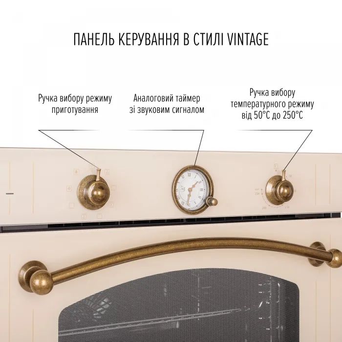 Духовой шкаф Perfelli VINTAGE 6A8N BEIGE изображение 5