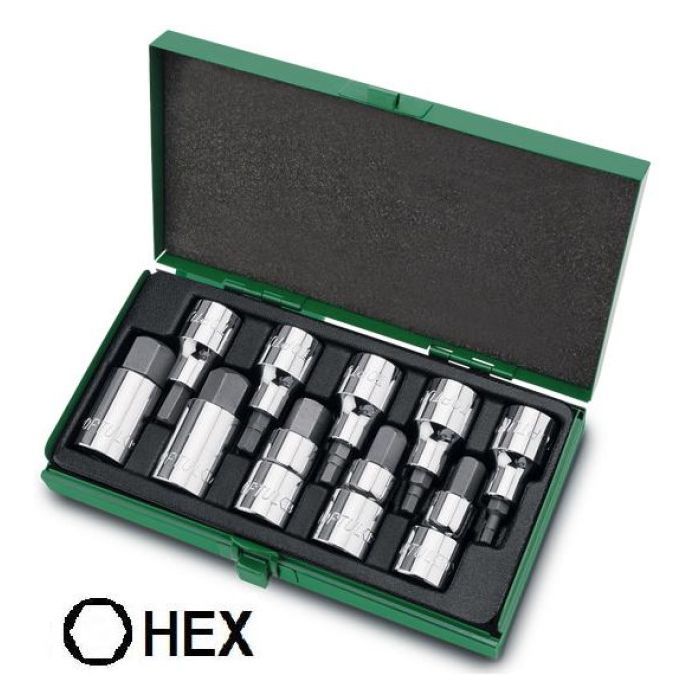 Набор головок Toptul шестигранник 1/2" Н4-Н19 (GAAD1007)