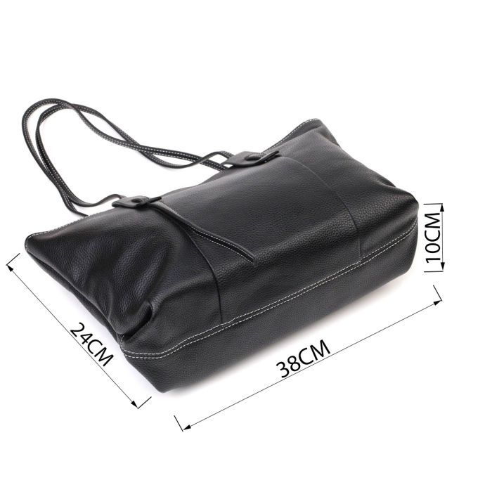 Сумка Vintage Из натуральной кожи Черная (22082) изображение 3