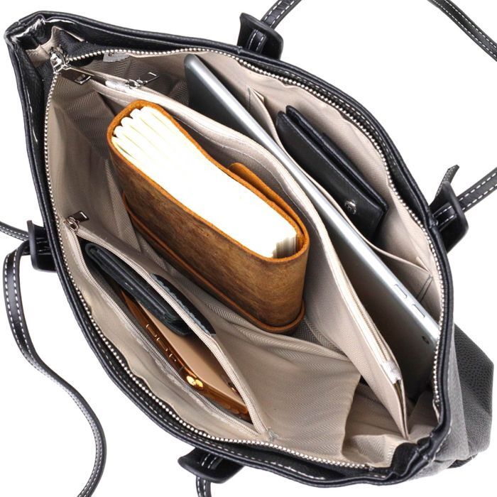 Сумка Vintage Из натуральной кожи Черная (22082) изображение 7