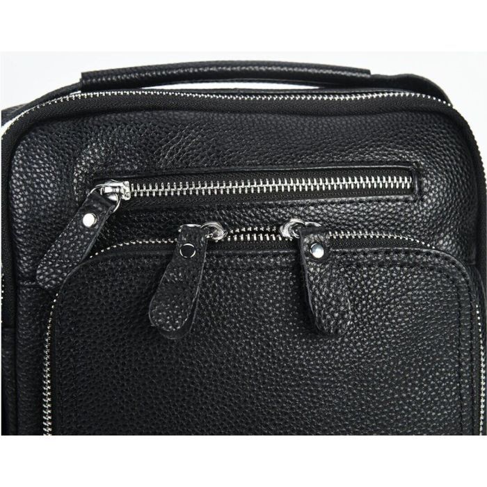 Сумка Vintage Мессенджер кожаная Черная (20247) изображение 10