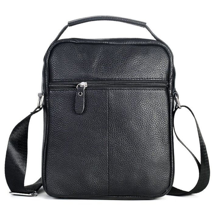 Сумка Vintage Мессенджер кожаная Черная (20247) изображение 2
