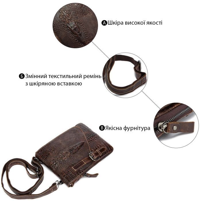 Сумка Vintage Коричнева (20038) зображення 4