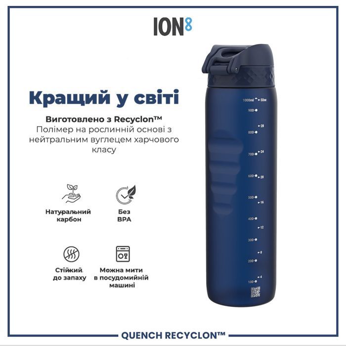 Пляшка для води ION8 OneTouch 1000 мл BPA Free, Rose Quartz (I8RF1000ROS) зображення 6
