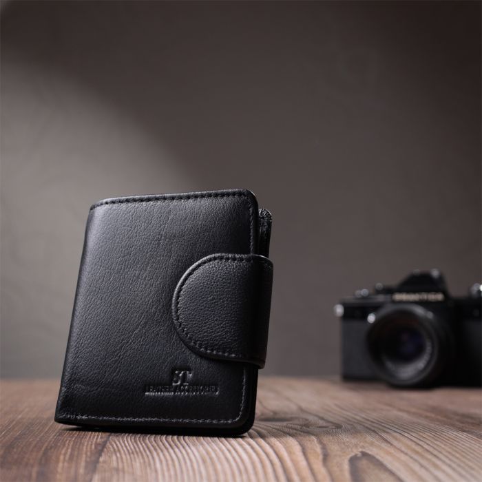 Гаманець ST Leather З натуральної шкіри Чорний (22701) зображення 9