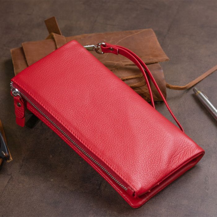 Кошелек ST Leather Из кожи с карманом для мобильного Розовый (19313) изображение 9