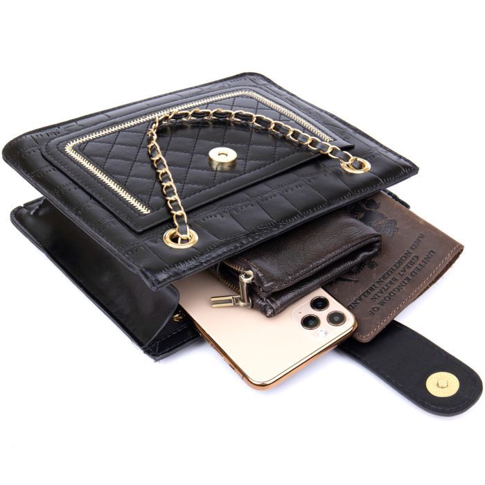Сумка Vintage Из кожзаменителя Черная (sale_14943) изображение 3