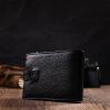 Портмоне Bond Accessories Из натуральной зернистой кожи Черное (22059) изображение 11