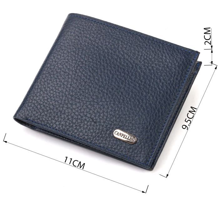 Портмоне Canpellini З натуральної шкіри флотар Синє (21787) зображення 3