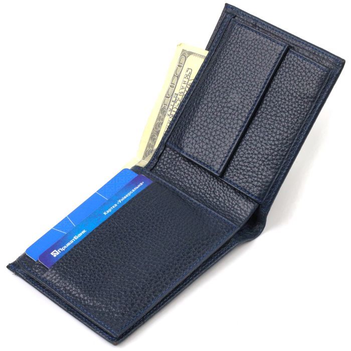 Портмоне Canpellini З натуральної шкіри флотар Синє (21787) зображення 5