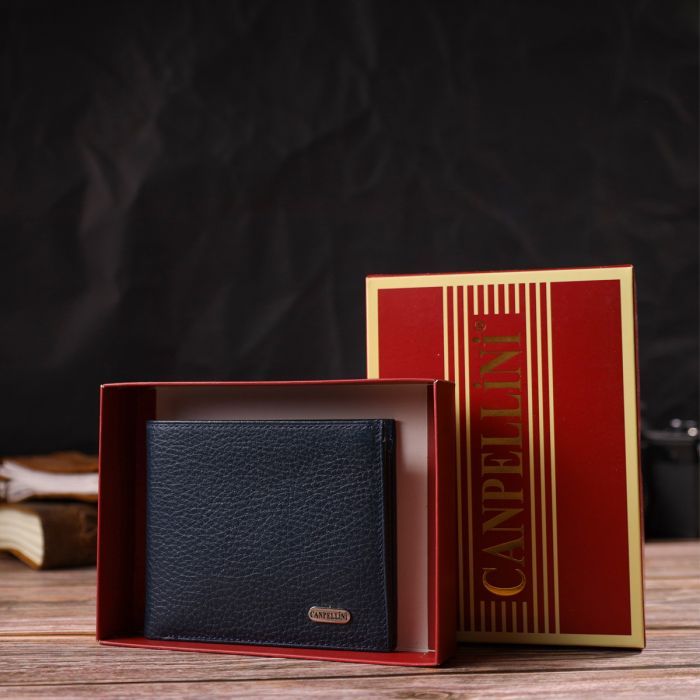 Портмоне Canpellini З натуральної шкіри флотар Синє (21787) зображення 9