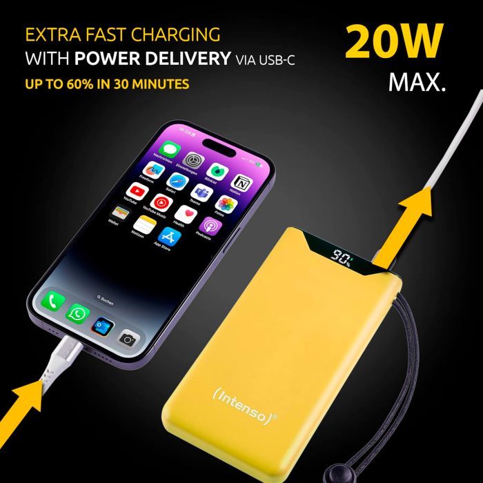 Батарея універсальна Intenso F10000 10000mAh QC/3.0 yellow (7332039) зображення 7