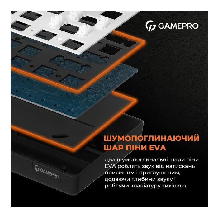 Клавиатура GamePro MK130G Pro Outemu Red Switch Hot-Swap 60 RGB USB/Wireless/Bluetooth Black (MK130G Pro) изображение 8