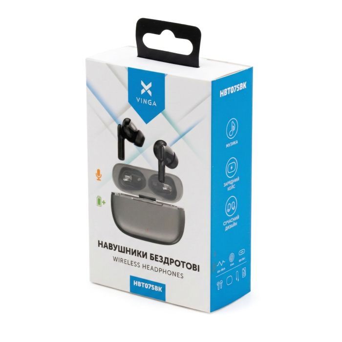 Навушники Vinga HBT075 Bluetooth Black (HBT075BK) зображення 8