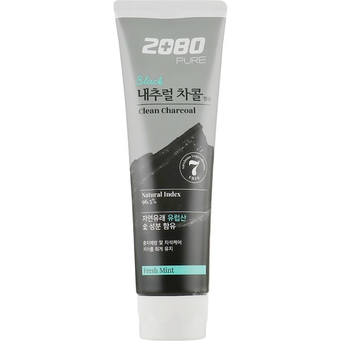 Зубна паста Aekyung 2080 Pure Black Clean Charcoal Fresh Mint 125 г (8801046328903)