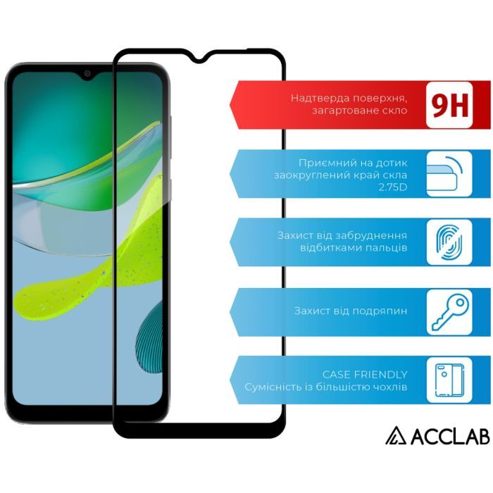 Стекло защитное ACCLAB Full Glue MOTO E13 Black (1283126573620) изображение 3