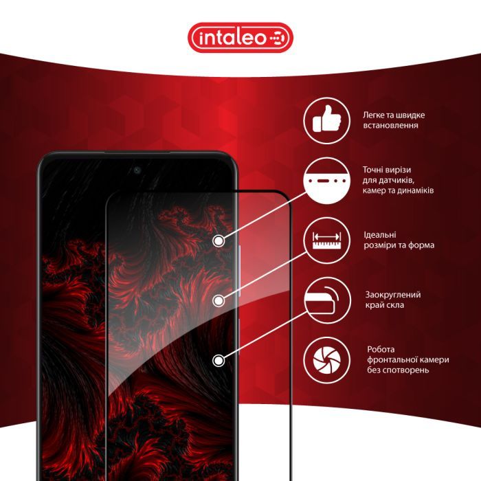 Стекло защитное Intaleo Full Glue Oppo A3 5G Black (1283126598760) изображение 3