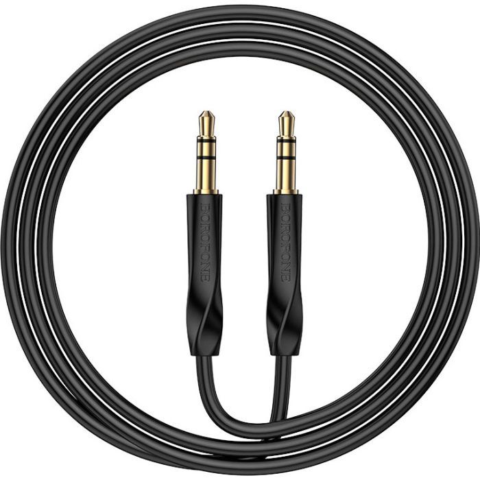 Кабель мультимедийный 3.5mm M to 3.5mm M black BOROFONE (6974443389166)