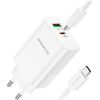 Зарядное устройство BOROFONE BN10 Sunlight 1xUSB-C PD65W + 1xUSB-A + cable USB-C to USB-C White (6974443388206) изображение 2
