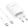 Зарядное устройство BOROFONE BN10 Sunlight 1xUSB-C PD65W + 1xUSB-A + cable USB-C to USB-C White (6974443388206) изображение 5