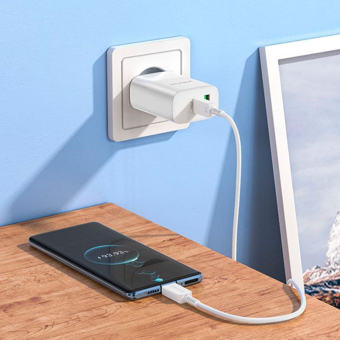 Зарядное устройство BOROFONE BN10 Sunlight 1xUSB-C PD65W + 1xUSB-A + cable USB-C to USB-C White (6974443388206) изображение 8