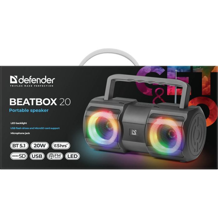 Акустическая система Defender Beatbox 20 Black (65420) изображение 5 Акустическая система Defender Beatbox 20 Black (65420) изображение 5