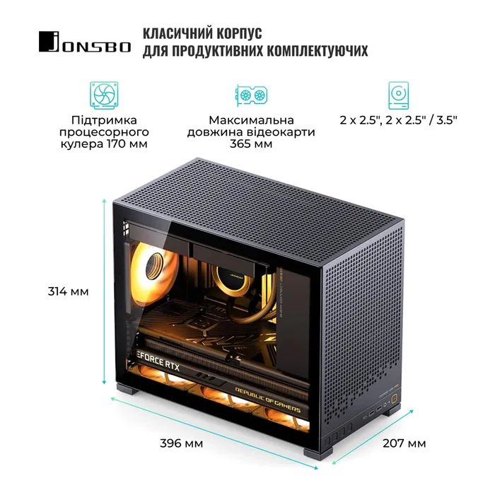 Корпус для ПК JONSBO D32 PRO Black зображення 3