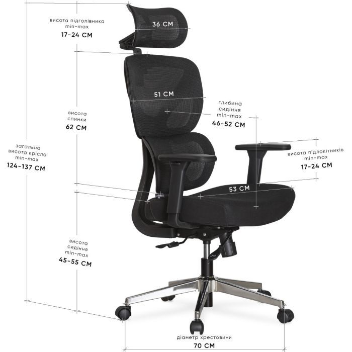 Офисное кресло Mealux D1 Air Fabric Black (HF-D1 F/B) изображение 10