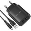 Зарядний пристрій BOROFONE BN2 2xUSB + cable Micro 5P 10.5W Black (BN2MB) зображення 2