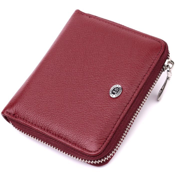 Гаманець ST Leather З натуральної шкіри Бордовий (19487)