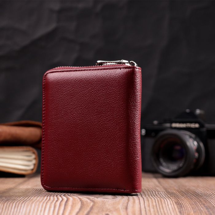 Гаманець ST Leather З натуральної шкіри Бордовий (19487) зображення 9