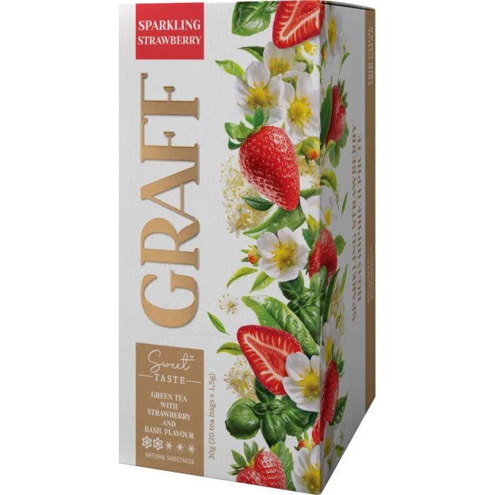 Чай Graff Sparkling Strawberry с ароматом клубники и базилика 20x1.5 г (4820279612263)