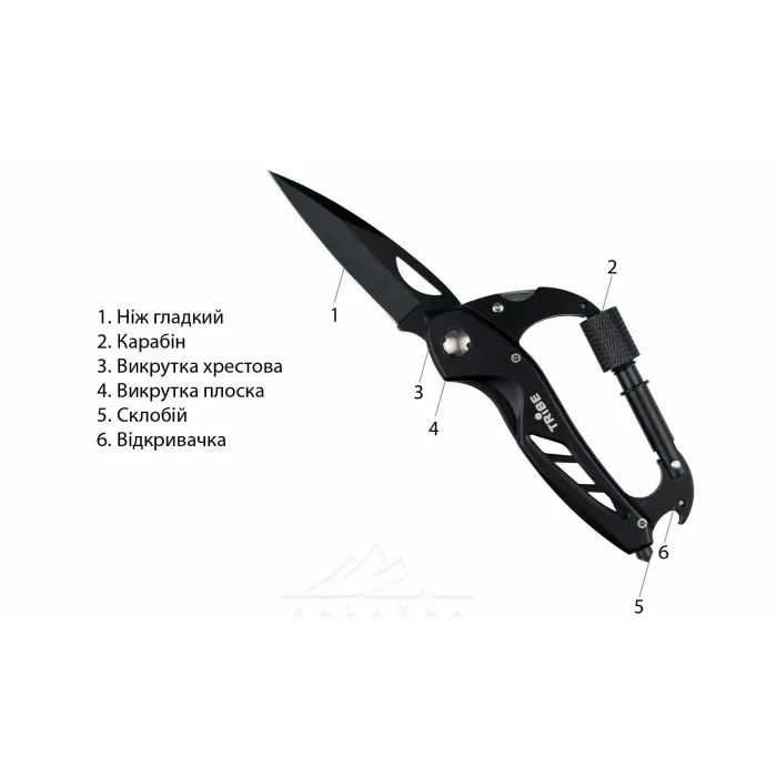 Ніж Tribe Carabiner Knife (T-MG-0014-black) зображення 7