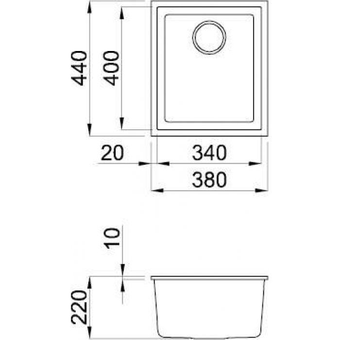 Мийка кухонна Elleci Q 100 under top aluminium 79 зображення 2