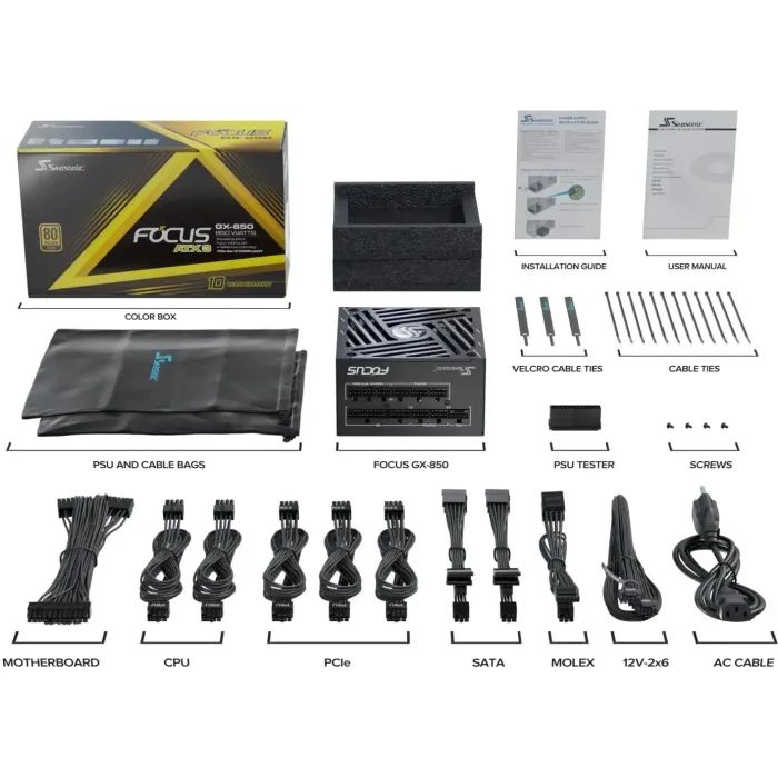 Блок живлення Seasonic 850W (FOCUS-GX-850-ATX31) зображення 10