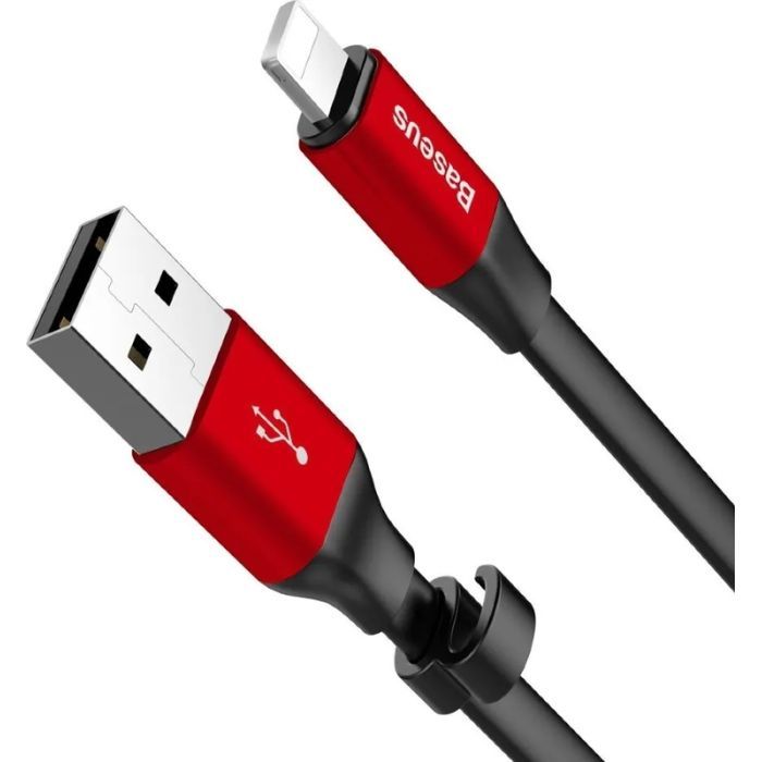 Дата кабель USB 2.0 AM to Lightning 0.23m 2A black Baseus (CALMBJ-B01) изображение 3