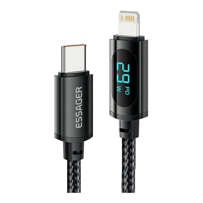 Дата кабель USB-C to Lightning 1.0m 29W LED black Essager (EXCTL-XY01-P) изображение 2
