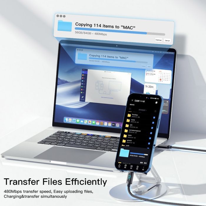 Дата кабель USB-C to Lightning 1.0m 29W LED black Essager (EXCTL-XY01-P) изображение 4